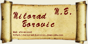 Milorad Borović vizit kartica